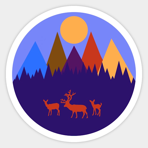 Mountain Scene #8 Sticker by RockettGraph1cs